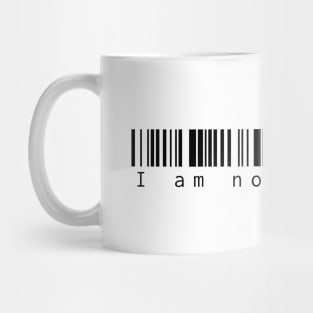 I am Not a Label Barcode (Black Print) Mug